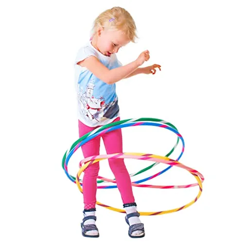 HOOPOMANIA Bunter Kinder Hula Hoop [Ø80cm - orange-gelb] Kinder Hula Hoop Reifen ab 8 Jahre