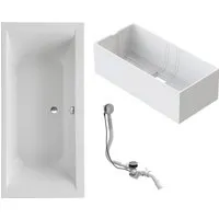 Ottofond Duo Wanne-Set 170 cm x 75 cm Weiß - Sanitäranlagen & Zubehör - Hochwertige Badewanne aus volldurchgefärbtem Sanitäracryl mit glasfaserverstärktem Außenmantel und inklusive Hartschaum-Wannenträger für einfache Montage und schnelle Verfliesung.
