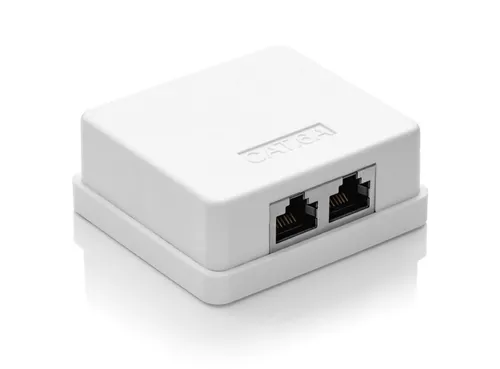 deleyCON CAT 6a Netzwerkdose Aufputz FTP 2x RJ45 Buchse Netzwerk Daten LAN Dose