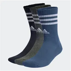adidas Performance Funktionssocken 3STREIFEN CUSHIONED CREW SOCKEN, 3 PAAR (3-Paar) blau M (40/42)