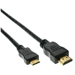 InLine® High Speed HDMI® Mini Kabel, Stecker A auf C, verg. Kont., schwarz, 10m Kabel HDMI
