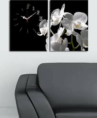 Opviq 2P3040CSMOR-CLA2648 - Dekorative Wanduhren aus Wildleder-Leinwand - Set aus 2 stilvollen Wanduhren (30 x 40 cm) aus 100% Wildleder-Leinwand. Hochwertiger Holzrahmen für natürliche Eleganz und zeitlose Schönheit in Ihrem Wohnraum.