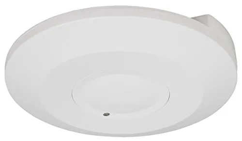 McShine - HF Mikrowellen Bewegungsmelder Innen | LX-700 | LED geeignet, 360° max. 8m Reichweite, Dämmerungs Empfindlichkeit: 3-2.000 Lux einstellbar Schaltdauer, weiß