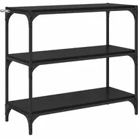 vidaXL Bücherregal Schwarz Eichen-Optik 80 x 33 x 70,5 cm - Regal im Industrial-Stil mit stabilem Eisenrahmen, ideal für Bücher und Deko, pflegeleicht und perfekt für moderne Wohnräume.