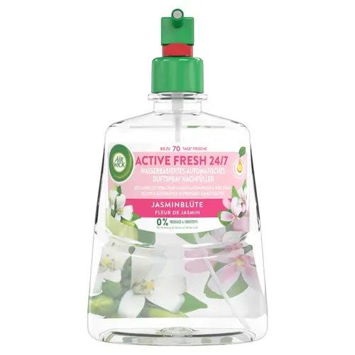 AIRWICK Raumduft-Nachfüller 24/7 ACTIVE FRESH Jasminblüte 228 ml - Raumerfrischer mit blumigem Duft, neutralisiert schlechte Gerüche und sorgt für ein angenehmes Raumklima.