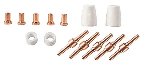 Scheppach Zubehör Set 14 teilig Plasmaschneider PLC40 | 5 Düsen - 5 Elektroden - 2 Keramikbrennerspitzen - 2 Diffusoren