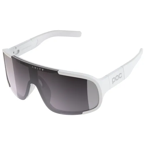 POC Aspire Mid Sonnenbrille - hydrogen white/clarity road/sunny silver - Sportbrillen für den Alltag, ideal für kleinere Gesichter mit leichtem Bio-Grilamid-Rahmen, optimaler Sicht dank Clarity-Technologie und vollständigem UV 400 Schutz.