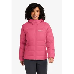 Jack Wolfskin Daunenjacke ATHER DOWN HOODY W RDS - rot XS (34) - Funktionsjacken, atmungsaktive und wasserabweisende Daunenjacke mit regulierbarer Kapuze für optimalen Komfort bei Outdoor-Aktivitäten.