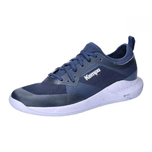 Kempa Hallen-Sport-Schuhe Kourtfly Unisex, blau/weiß - Hallenschuhe mit Michelin-Sohle für maximale Kontrolle und Grip, ideal für explosive Bewegungen und schnelle Richtungswechsel.