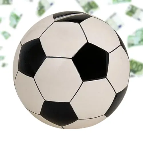 matches21 HOME & HOBBY Spardose Spardose Fussball schwarz weiß 10 cm, Keramik Kinder Erwachsenen Sparbüchse