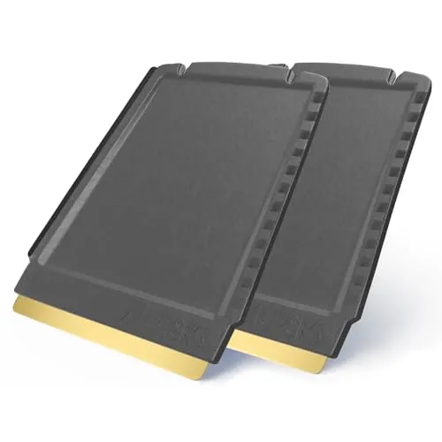 Eiskratzer Auto Messing Trapez - schnell, mühelos & schonend - 4 in 1 Murska Scheibenkratzer Auto - klein & praktisch - effizient sicher Schneekratzer Auto - Premium HIPS & Messingklinge - Grau 2