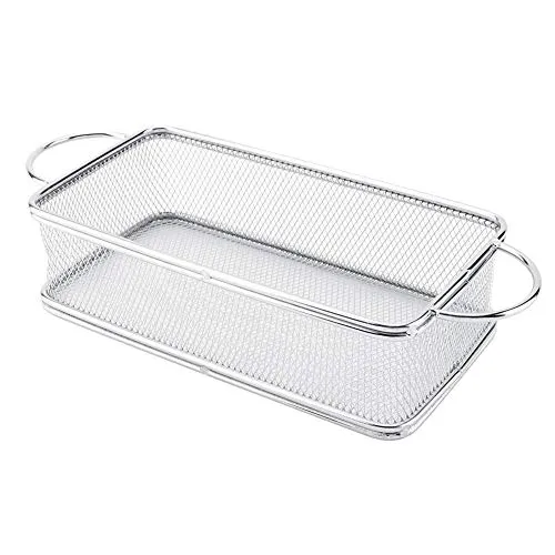 10.63 * 4.72 * 2.36inch Edelstahl Frittierkorb Multifunktionsgitter mit Griffen Küchensieb Sieb Lebensmittelqualität MEHRWEG VERPACKUNG(27 * 12 * 6)