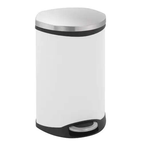 EKO Shell Bin 18 L Weiß - Eleganter Treteimer mit dämpfendem Deckel - Müll- & Abfalleimer mit muschelförmigem Design, dämpfendem Deckel und fingerabdruckfreier Oberfläche. Ideal für stilvolles Wohnen!