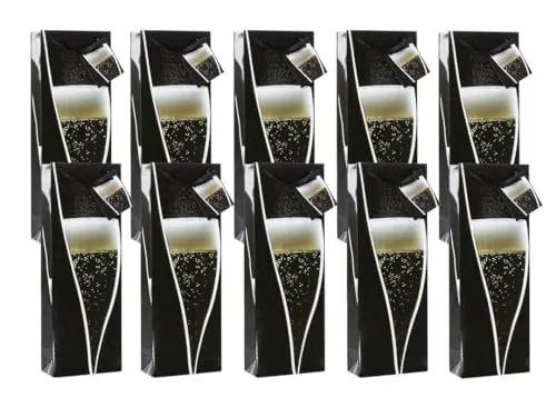 Laro Premium Weinflaschentüten Geschenkverpackung Blumen 10-100 Stk, Anzahl:40, Muster Tüten:Sekt