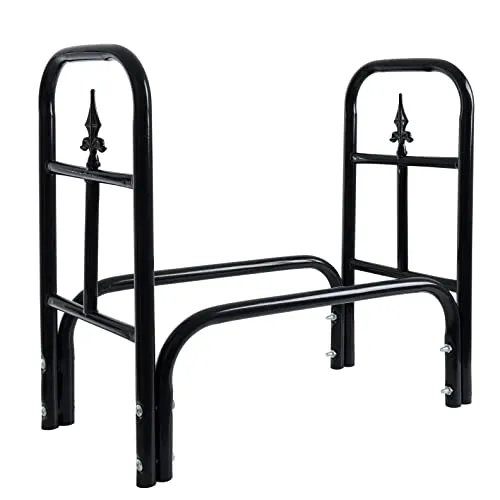 Estexo Home & Garden Design Brennholz-Regal Kaminholz-Regal Holz-Regal Holzkorb Holzständer Metall (LG-06)