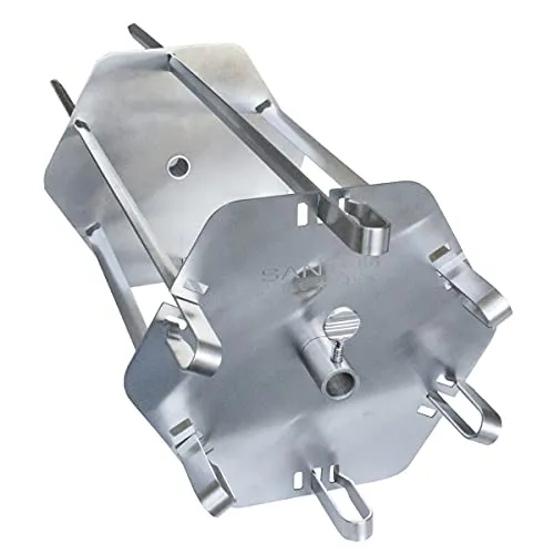 SANTOS XXL Spieß-Rondell - Universelles Grill-Spieß-Gestell - Grilldrehspieße für kreative BBQ-Kreationen, inklusive 6 breite XXL Spieße für gleichmäßiges Wenden und intensiven Geschmack. Kompatibel mit vielen Grillmarken wie Weber und Napoleon.