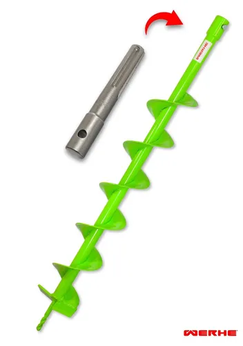 WERHE Erdbohrer für bohrmaschine mit SDS Max adapter ⌀100 mm, 80cm länge
