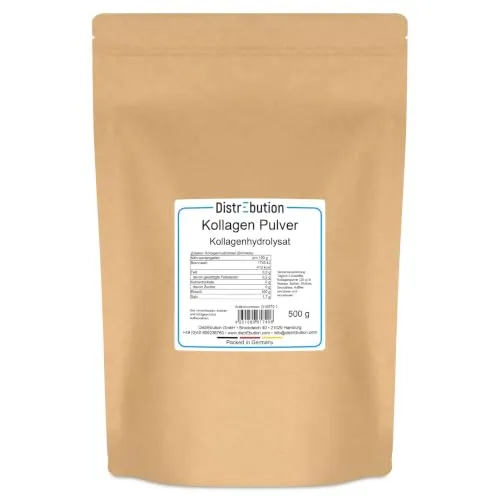 Kollagen Pulver 500 g – Kollagenhydrolysat Typ 1–3, geschmacksneutral | Collagen hochdosiert, hydrolysiertes Kollagenprotein, leicht löslich in Wasser, Säften, Shakes, Smoothies, Kaffee
