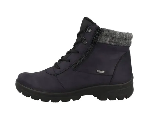 Ara Damen Schnürboots 12-49309-02 in Blau, Gr. 7.5 - Wasserdichte und atmungsaktive Wanderschuhe mit GORE-TEX®-Membran, ideal für kalte Tage. Bequemes An- und Ausziehen dank seitlichem Reißverschluss und Schnürung.