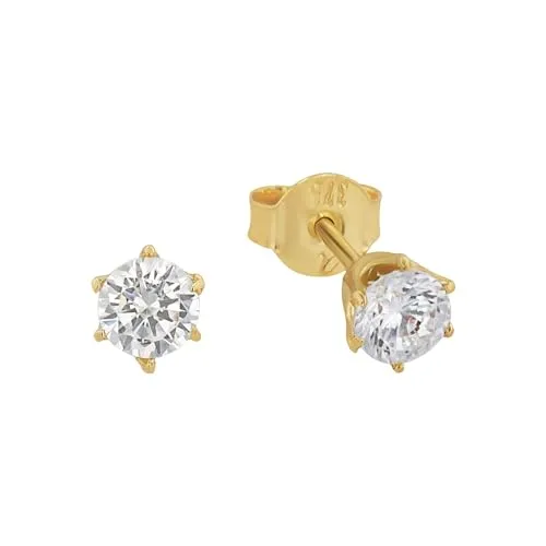 Amor Ohrstecker Unisex - Zirkonia Gold Ohrschmuck - Ohrringe für Damen aus 375er Gold mit funkelndem Zirkonia, ideal als schicker Alltagsbegleiter oder für besondere Anlässe. Kommt in einer eleganten Schmuck Geschenk Box.