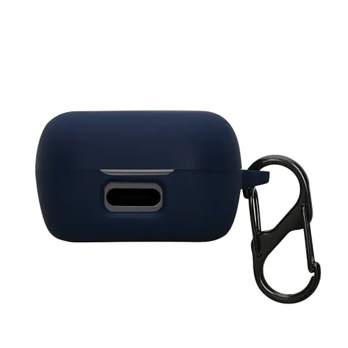 kwmobile Schutzhülle für Sennheiser ACCENTUM True Wireless Hülle - TPU Silikon Case für Kopfhörer Ladecase - stoßfestes Cover mit Karabiner - Dunkelblau