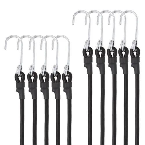 LTStore Spanngummi mit Haken,10er Expander mit Haken Gepäckspanner Gummibänder mit Haken 30cm Gummispanner Kurz für Sonnensegel Zelt Anhänger Netz Plane,Schwarz.