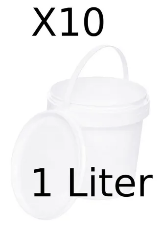 BENBOW Putzeimer für Lebensmittel, Farben, Chemikalien, (Weiß, 10-tlg., 1L)