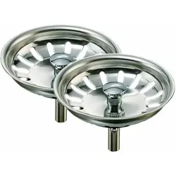 2er Set Siebkörbchen 3 1/2 Zoll für Küchenspülen - Praktisches 2er Set Siebkörbchen mit 81 mm Durchmesser für Küchenspülen. Ideal zur Vermeidung von Verstopfungen. Hergestellt in Deutschland, passend für manuelle Ablaufverschlüsse.