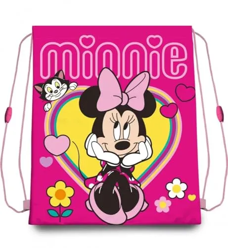 Disney Minnie Maus Gymtasche Turnbeutel Schuhbeutel Schulter Tasche Schule 40x30cm