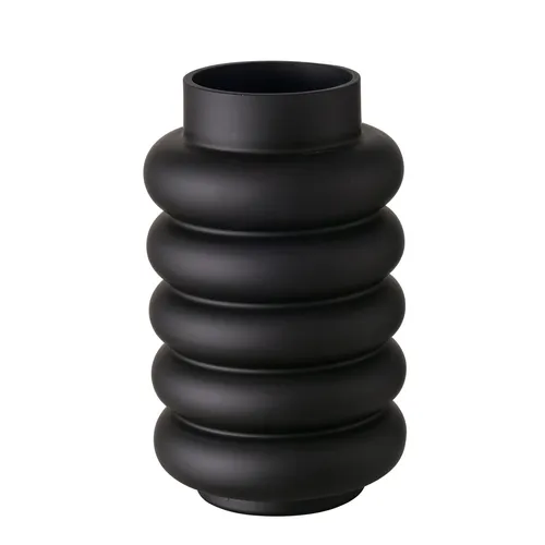 BOLTZE Vase Ribbo (Farbe Schwarz, aus Glas, Matt, Höhe 25 cm, Ø 15 cm, Rund)