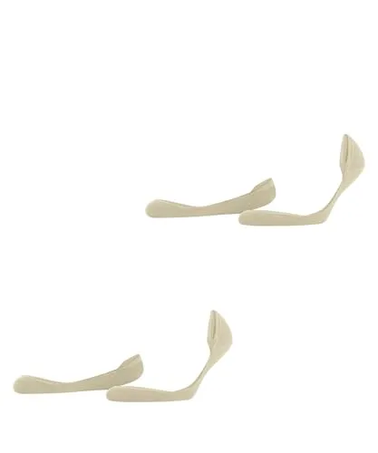 ESPRIT Damen Füßlinge Solid Low Double Pack W In Baumwolle unsichtbar einfarbig 2 Paar, Beige Cream 4011, 35-38