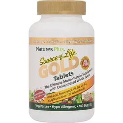 Natures Plus Source of Life Gold – 180 Tabletten - Nahrungsergänzungsmittel mit einzigartiger Formel aus Vitaminen, Enzymen und Probiotika für optimale Nährstoffversorgung und Gesundheit. Ideal für eine umfassende Multivitaminversorgung.