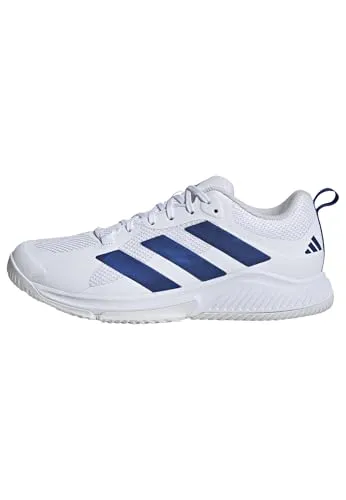 adidas Herren Court Bounce 2.0 Schuhe - FTWR White/Team royal Blue, 43 1/3 EU - Herren-Hallenschuhe mit regulärer Passform und schnürbarem Obermaterial aus Mesh für eine sockenähnliche Passform und optimalen Komfort beim Spielen.