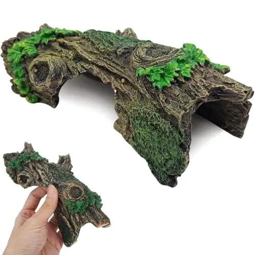 SIXHAOBU Deko für Aquarium 5 * 15.5 * 6.3cm Harz Höhle künstliche Hohle Baumstamm Harz Verzierung für Reptilienversteck oder Kleine Garnele Fisch Verstecken Aquarium Zubehör Deko