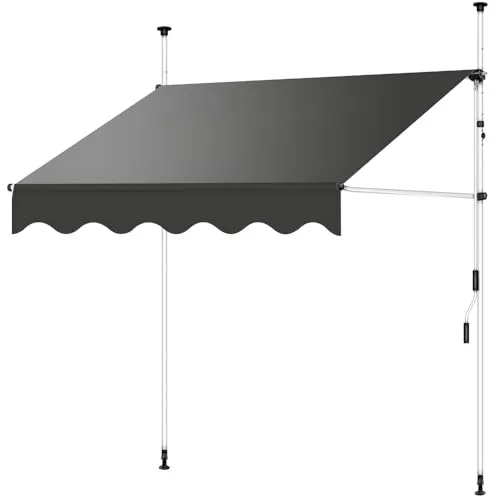 Mucola Klemmmarkise - Balkonmarkise mit gummiertem Standfuß - Klemm-Markisen für Balkon, Terrasse und mehr, mit gummiertem Standfuß für optimalen Halt und einfache Selbstmontage.