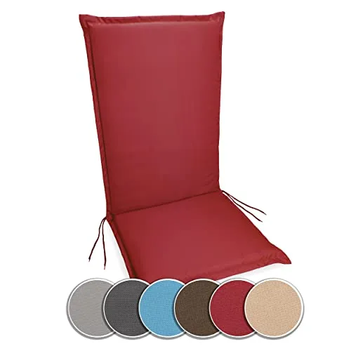 sunnypillow Hochlehner Auflage 100% Wasserdicht 120 x 50 - Extra Dicke 9cm Sitzpolster - Polster für Stühle & Sessel - 100% wasserdicht, ideal für Innen- und Außenbereich, mit 9cm dickem Kaltschaum für höchsten Komfort und stabile Befestigung.