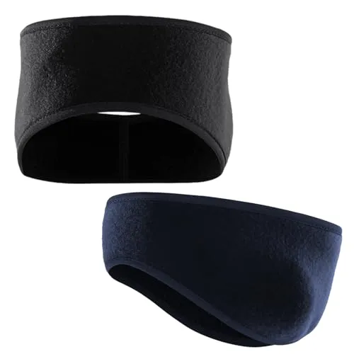 Produktbild SNBUHA 2 Stück Fleece Stirnband Winter, Fleece-Ohrenwärmer Elastisch, Sport Stirnbänder für Damen und Herren Joggen Laufen Wandern Radfahren und Motorradfahren