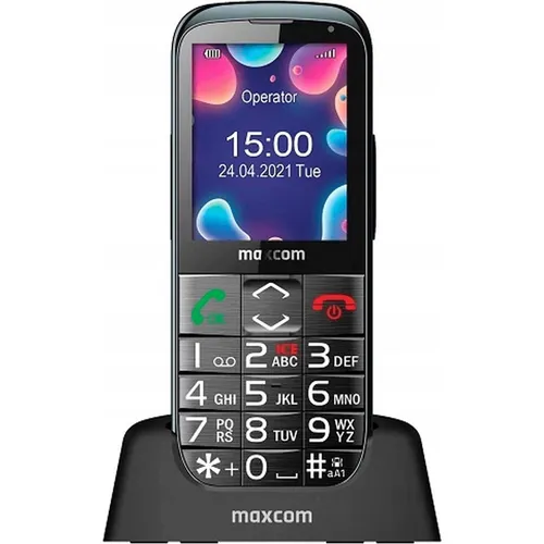 Maxcom MM 724 4G schwarz - Handy ohne Vertrag mit beleuchteten Tasten, SOS-Alarmknopf für Sicherheit und kabellosem LTE-Internet für einfache Kommunikation unterwegs.