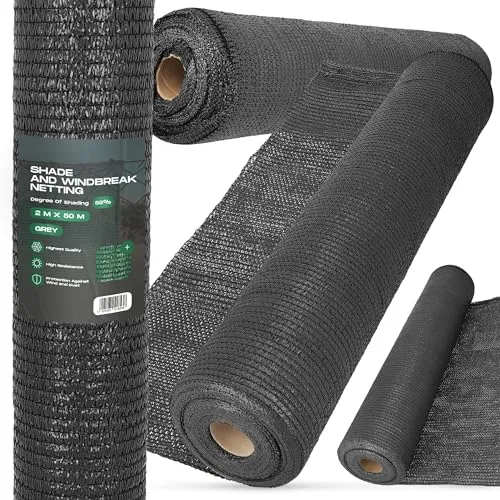 Instalguru Sichtschutz 2m x 50m Schattennetz UV-Schutz 55% Windschutz Schattiernetz Schattierungsnetz Zaunblende Gartenzaun Sonnenschutznetz Sichtschutznetz Netz Schattiergewebe