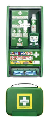 Cederroth Erste-Hilfe-Station Brandwunden Set 115-teilig in grün von Cederroth