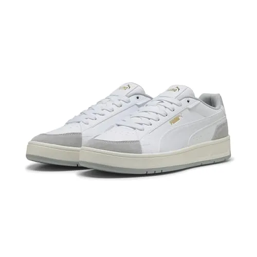 PUMA Erwachsene Court Classico Sport Sneakers 48, Weiß Cool Light Grau - Stylische Sport Sneakers mit Regular Fit und flachem Absatz. Ideal für den Alltag und das Training. Der abgerundete Zehenbereich sorgt für hohen Tragekomfort.