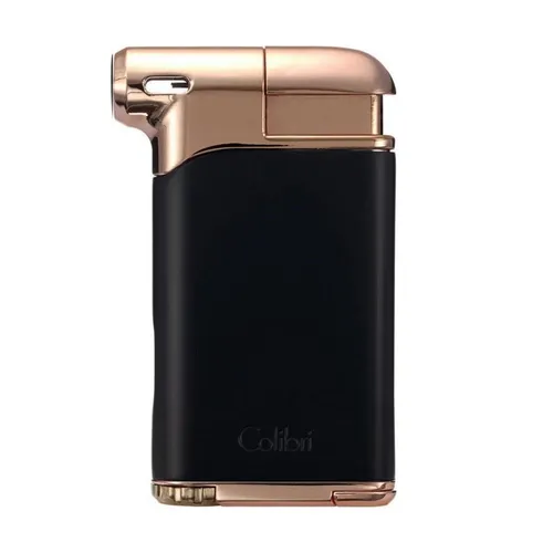 Colibri *Pacific II* Feuerzeug schwarz/rosegold mit Pfeifenstopfer - Elegantes Feuerzeug mit integriertem Pfeifenstopfer, ideal für Genießer. Kompakt und stilvoll, perfekt für den täglichen Gebrauch.