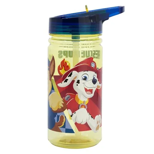 STOR Paw Patrol Kinder Trinkflasche 475ml Tritan mit Griff Auslaufsicher Wiederverwendbar BPA Frei Schule Sport Wasserflasche Kinder