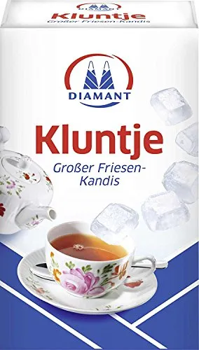 Diamant Kluntje Kandis 1000g - Premium Kandiszucker für Teegenuss - Zucker, hochwertiger Kandis, ideal zum Süßen von Tee und für besondere Anlässe.