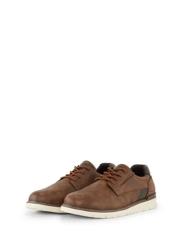 TOM TAILOR Licence Sneaker aus strukturiertem Lederimitat in Braun, Größe 43 EU - Stylische Schnürschuhe aus hochwertigem Lederimitat, ideal für den Alltag. Bequeme Passform und modisches Design für jeden Look.
