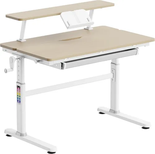 HOKO Kinderschreibtisch Ergo – Höhenverstellbar & Neigbar - Ergonomischer Kinderschreibtisch (100x60 cm) mit höhenverstellbarem Gestell (54-76 cm) und neigbarer Tischplatte. Stabil und belastbar bis 100 kg, ideal für kreatives Lernen.