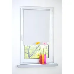 Klemmfix Rollo verspannt, 100 cm x 150 cm, weiß - Rollos für Mietwohnungen, lichtundurchlässig und pflegeleicht. Einfache Montage ohne Bohren, idealer Sichtschutz mit thermobeschichtetem Stoff.