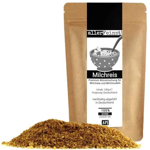 allerFeinst! - Milchreisgewürz - Premium Würzmischung für Milchreis, Milchnudeln, Pfannekuchen und mehr, 1er Pack (1 x 100g)