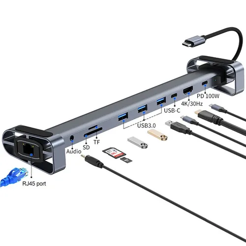 H36C 10in1 USB C Hub Docking Station von BOLWINS