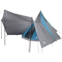 vidaXL Familien-Tipi-Zelt Blau und Grau 510 x 690 cm - Zelt für Familienausflüge, wasserabweisend und feuerhemmend, bietet viel Platz und Komfort für unvergessliche Abenteuer in der Natur.
